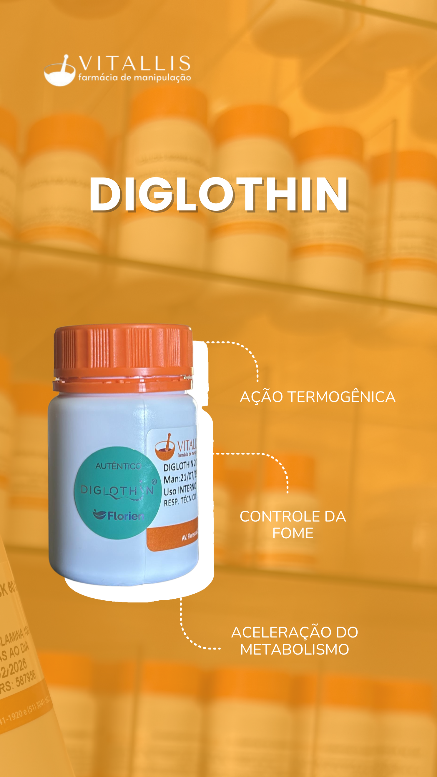 Diglothin 200mg C/ 60 Cápsulas